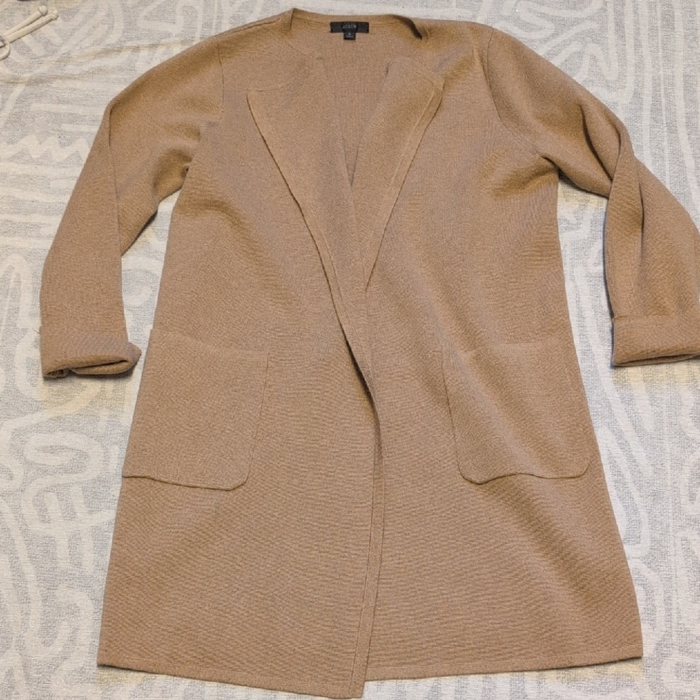 J. Crew Camel Long Knit Cardigan